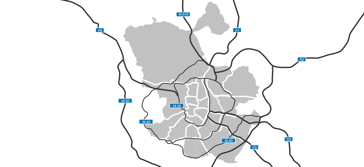 Mapa distritos de Madrid